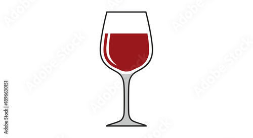 Red Wine Glass Simple Illustration Design.