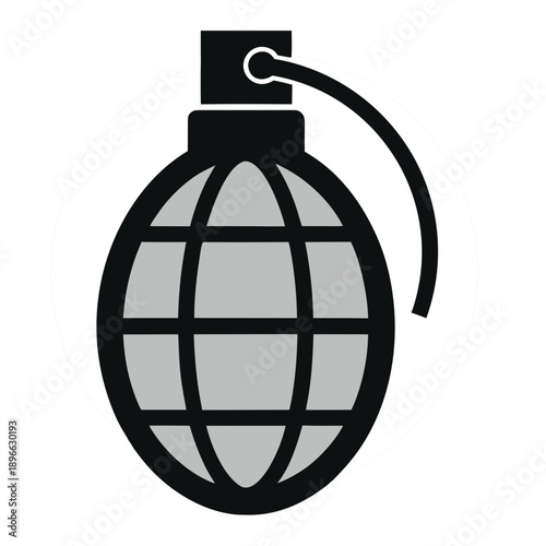 Bomb Icon with Globe Design, Black and Gray Colors