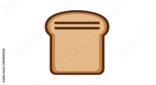 Slice of Bread Illustration with Crust.