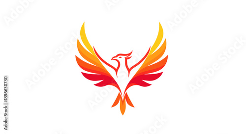 Vibrant Phoenix Bird Rising from Ashes.