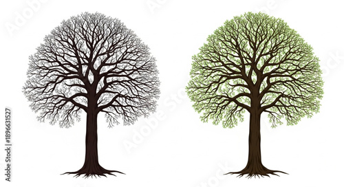 vector tree isolated on white