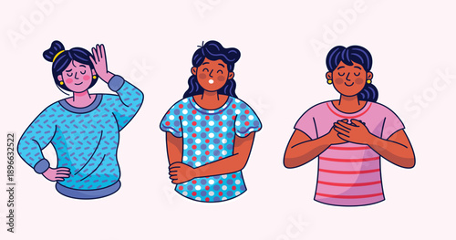 Confident Young Woman Character Standing with Arms Crossed and Positive Mindset