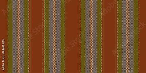 Grimary seamless vector stripe, newborn pattern fabric lines. Periodic vertical textile background texture in orange and green colors.