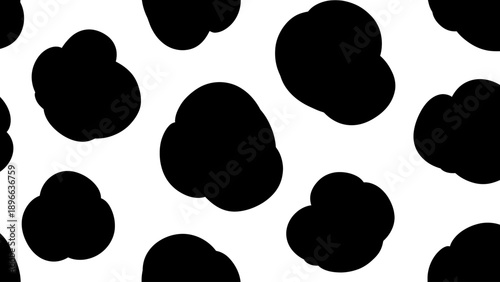 Black Spots on White Background Pattern.