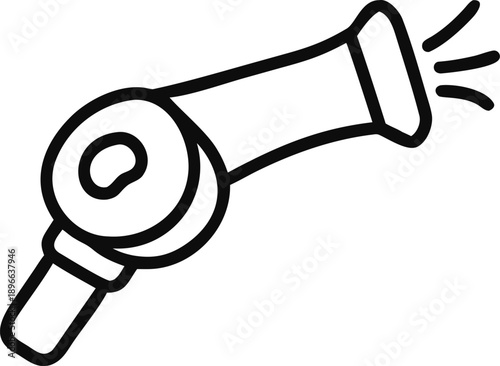 Simple Flashlight Line Drawing