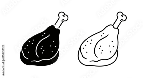 Roasted turkey legs holiday dinner meat Vector