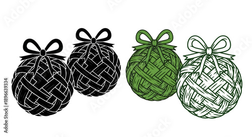 Christmas ornaments holiday decorations Vector