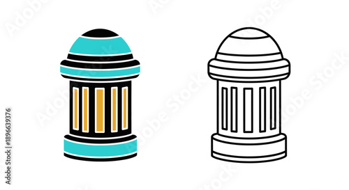 Modern minimalist trash can icon design Vector