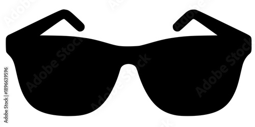 Minimalist black sunglasses eyewear silhouette vector icon
