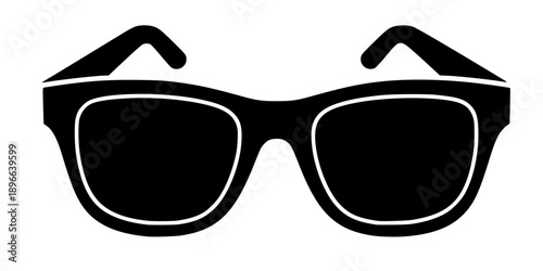 Minimalist black sunglasses eyewear silhouette vector icon
