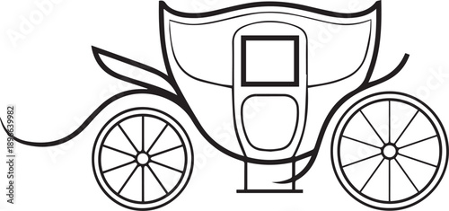 carriage horse drawn coach silhouette vector illustration