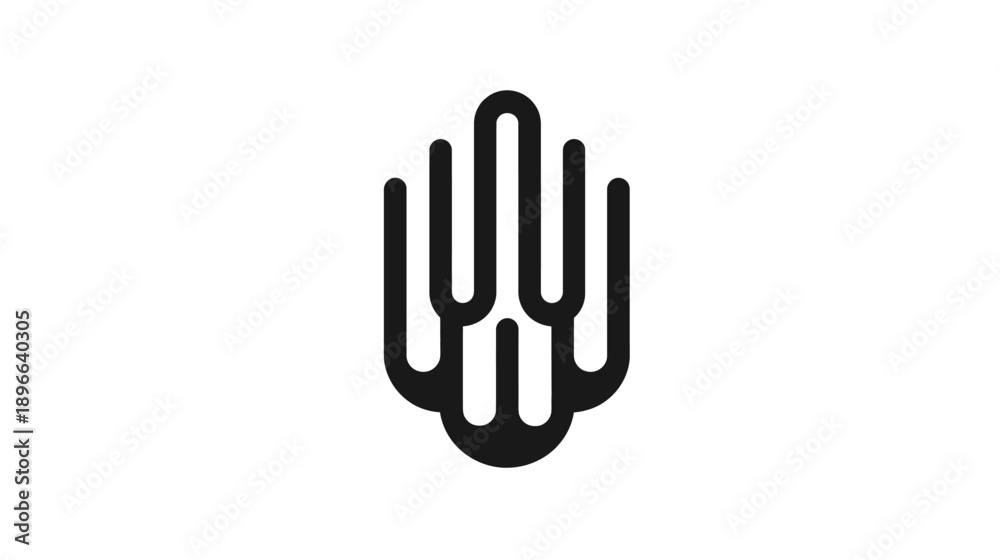 Obraz premium Stylized black abstract graphic design, resembling a cluster or organic shape on white background