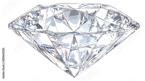 Colorful Diamond Cartoon Style Vector Illustration with Outline