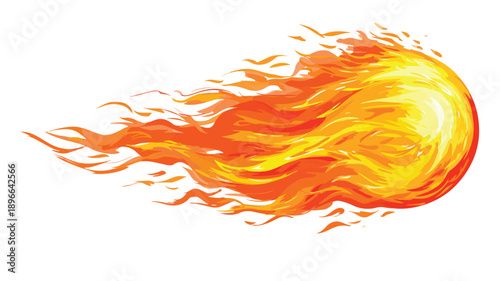 Dynamic Fireball Clipart Vector Art and Illustration with Outlines
