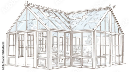 Greenhouse Line Art Design Vector Illustration for Creative Projects