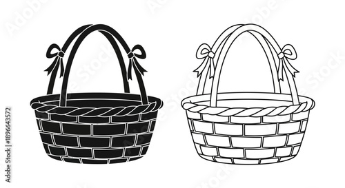 Easter basket clipart set Vector