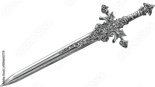 Sharp Sword Vector Clipart Illustration for Graphic Design Projects
