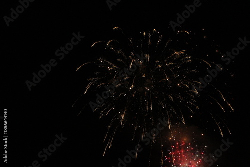 Canvas Print descending fireworks