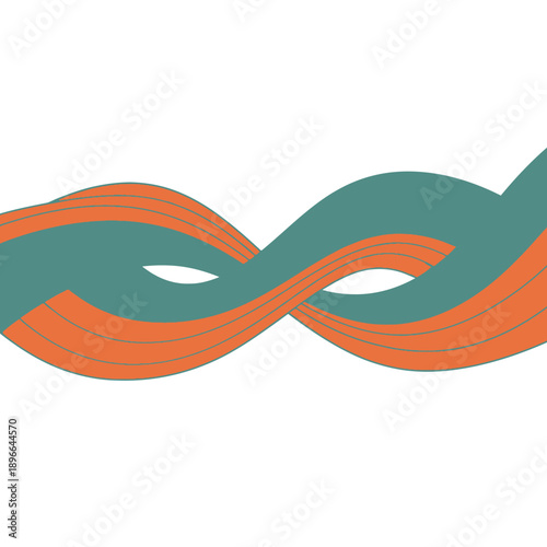 Intertwined Waves Abstract Design with Teal and Orange.
