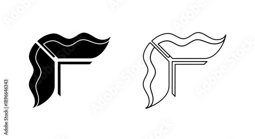 Modern hair extensions silhouette vector design Vector