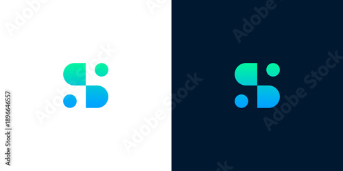 Sleek and modern letter S logo design concept with a dynamic gradient, incorporating rounded shapes to symbolize connectivity, technology, and progressive brand solutions. Innovative visual identity