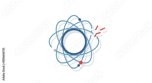 Detailed illustration of an atomic model.