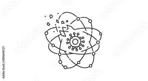 Atom Structure Science Symbol Illustration.