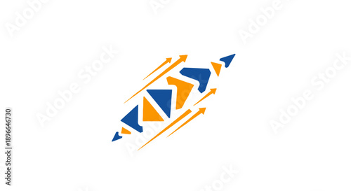 Colorful graphic design arrow symbol.
