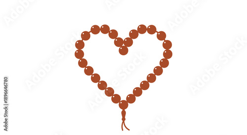 Prayer Beads in Heart Shape.