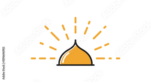 Simple illustration of a halal bun.