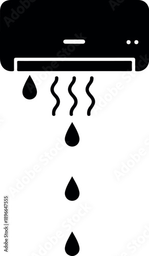 Air Conditioner Cooling Drops Minimalist Vector Icon