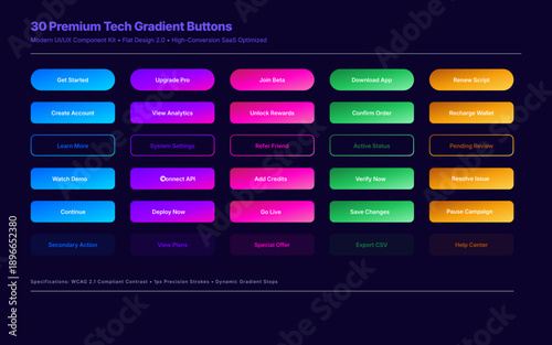30 Premium Gradient UI Buttons for Modern Web and App Interfaces