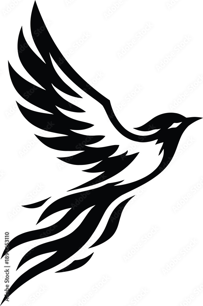 Obraz premium Flying Bird Abstract Silhouette Logo