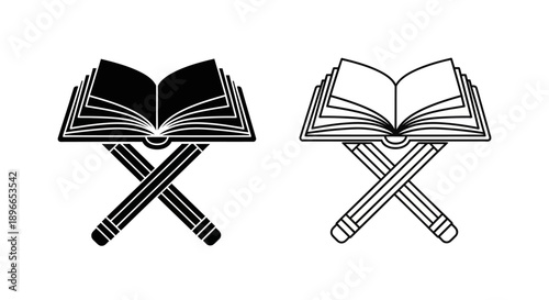 Open book icon education learning symbol Vector