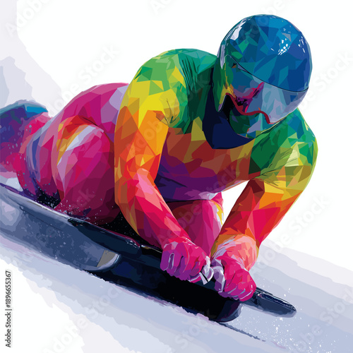 Luge graphic art effect poster. Luge dynamic multicolor graphic wallpaper or banner