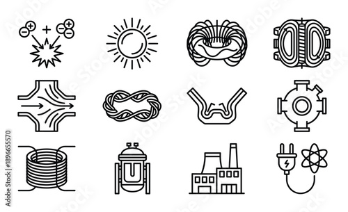 set of icons for design elements of  motor icon concept