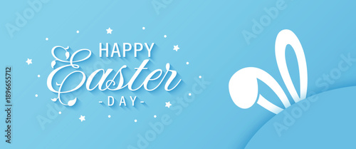 Vector Happy Easter Day Banner Design Background