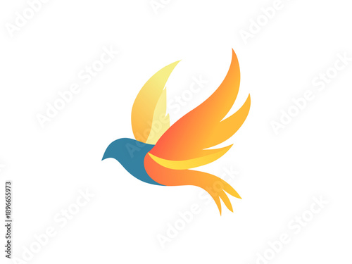 Bird symbol flat icon illustration