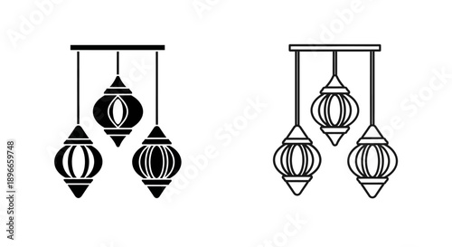 Modern pendant lighting fixture design Vector