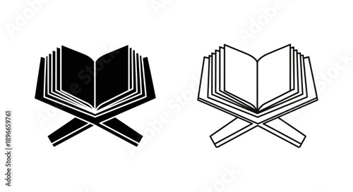 Minimalist open book icon design Vector