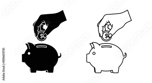 Saving money piggy bank finance investment Vector