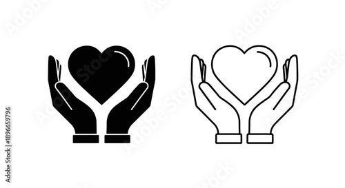 Hands holding heart symbol love care Vector