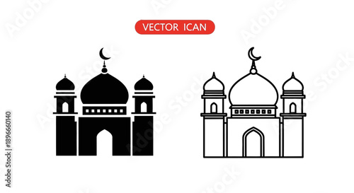 Islamic mosque icon design vector illustration Vector