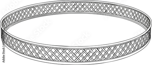 Metal Wire Mesh Circular Tray Illustration.