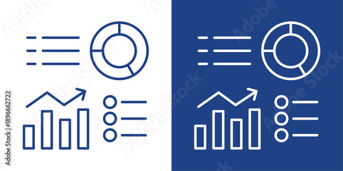 Metrics Blue And White Icon Style Collection