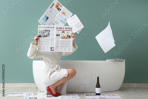 Legs of woman with many new...