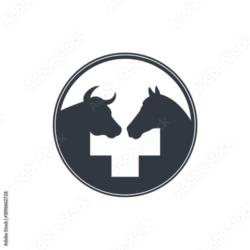 Bull and Horse Silhouette Logo Design.