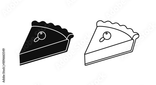 Pie slice illustration, baking icons, food design Vector