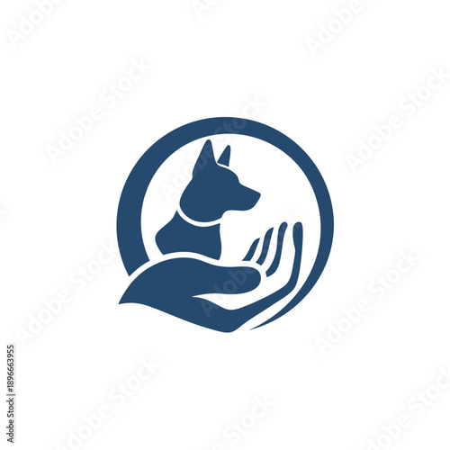 Dog Adoption Logo Design Illustration.