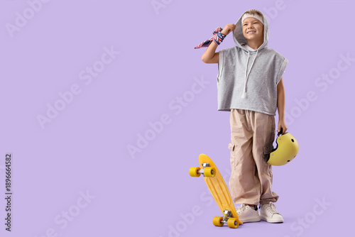Little boy with helmet and ...
